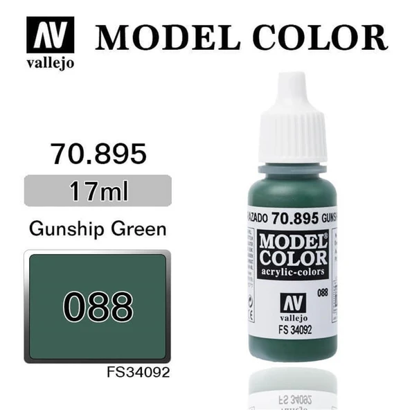 Vallejo 70895 18 ml. (88) Gunship Green-Matt, Model Color Serisi Model Boyası ürün görseli