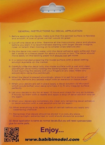 Babibi B3D-0001 1/72 Ölçek, Remove Flight Tags, 3 Boyutlu Dekal Çıkartma - 5