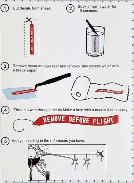 Babibi B3D-0001 1/72 Ölçek, Remove Flight Tags, 3 Boyutlu Dekal Çıkartma - 3