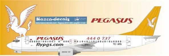 Nazca Decals Peg001 1/144 Ölçek, Pegasus B737-400 Classic -Tc Afa ürün görseli
