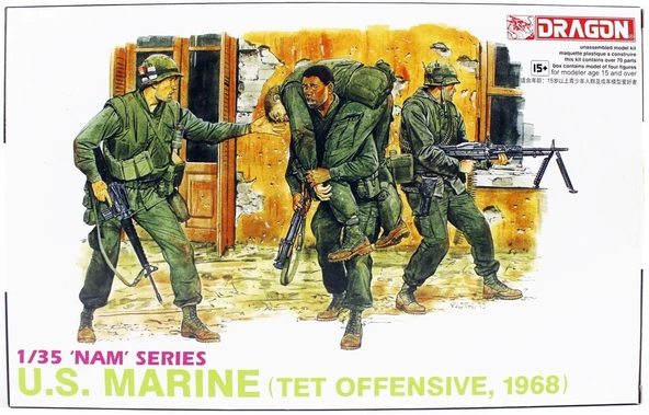Dragon 3305 1/35 Ölçek, Amerikan Donanma Askerleri, 1968 Vietnam TET Saldırısı Plastik Model Kiti ürün görseli 1