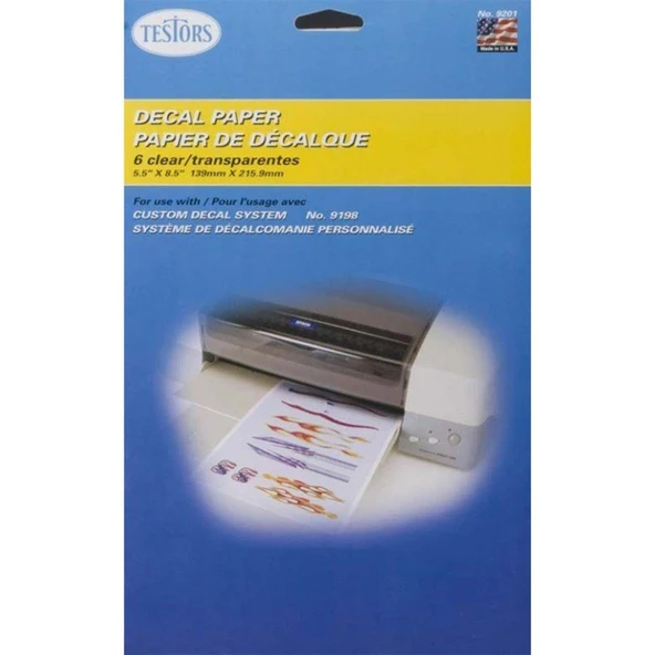 Testors 9201 Decal Paper Clear 6 Sheets ürün görseli