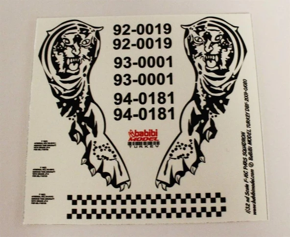 Babibi DBT01080 1/32 Ölçek, Turaf F-16C, 181.Pars Filo, Dekal Çıkartma ürün görseli