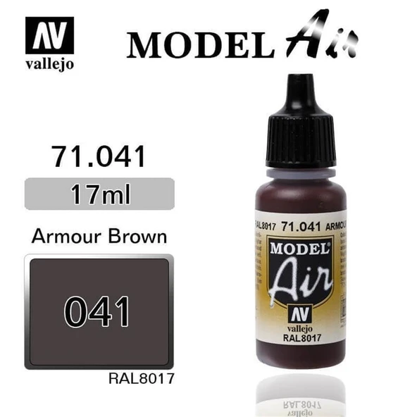 Vallejo 71041 18 ml. Armour Brown, Model Air Serisi Model Boyası ürün görseli 1