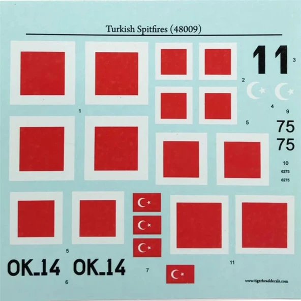 Tiger Head Decals 48009 1/48 Ölçek, Turkish Spitfires ürün görseli 1