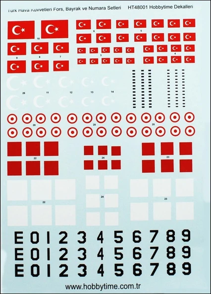 Microscale 48001 1/48 Ölçek, Türk Hava Kuvvetleri Decal Seti ürün görseli 1