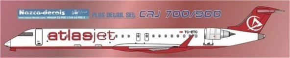 Nazca Decals Crj9003 1/144 Ölçek, Atlasjet Crj-900 ürün görseli 1