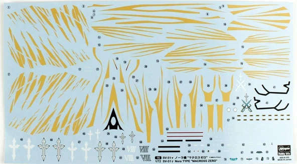 Hasegawa 16 65716 1/72 Ölçek, SV-51 ? Nora Type (Macross Zero), Macross-Robotech TV Serisi, Bilim Kurgu Plastik Model Kiti - Resim 4