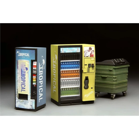 Meng SPS-018 1/35 Ölçek, Otomat ve Çöp Bidonu Seti, Plastik Model Kiti - Resim 3