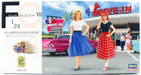 Hasegawa FC10 29110 1/24 Ölçek, 50 li Yılların Amerikan Kızları, Plastik Model Kiti ürün görseli