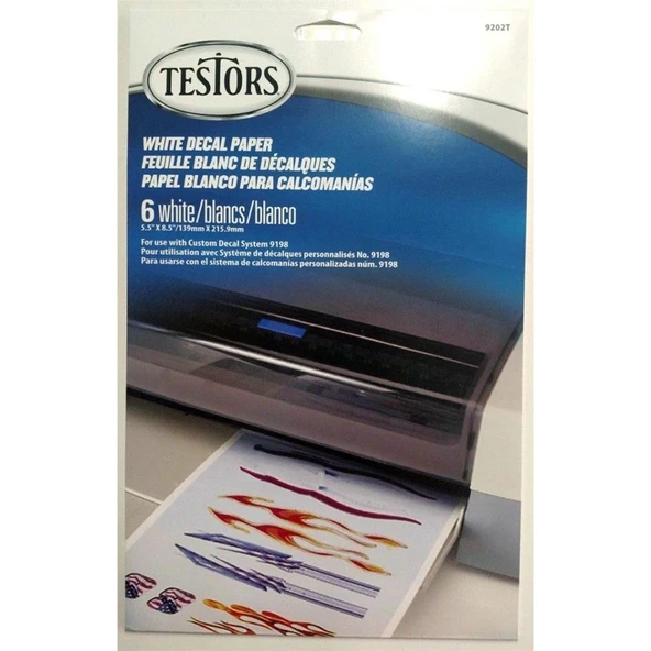 Testors 9202T Decal Paper White 6 Sheets ürün görseli 1