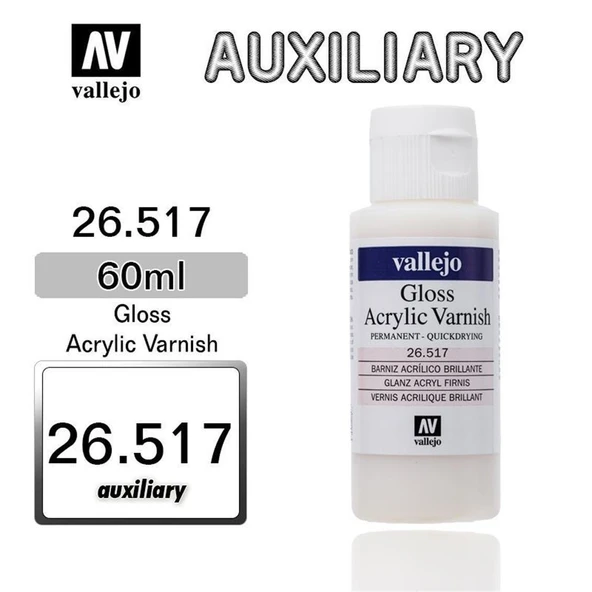 Vallejo 26517 60 ml. Parlak Vernik, Model Boyası ürün görseli