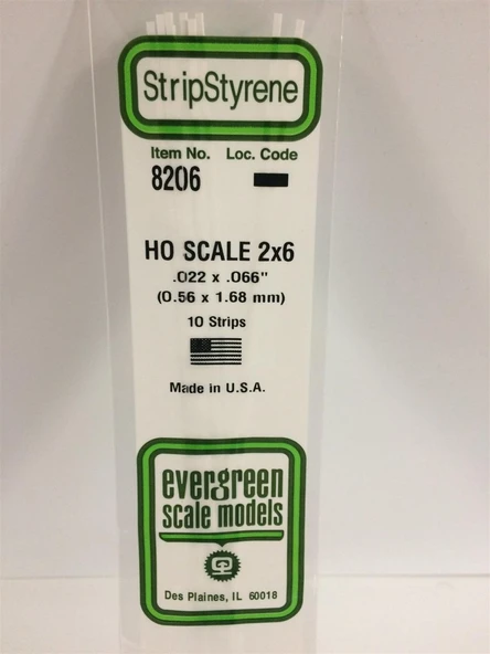 Evergreen 8206 Plastik Çıta-355Mm Boy-0,56X1,68Mm-10 Adet -B ürün görseli 1