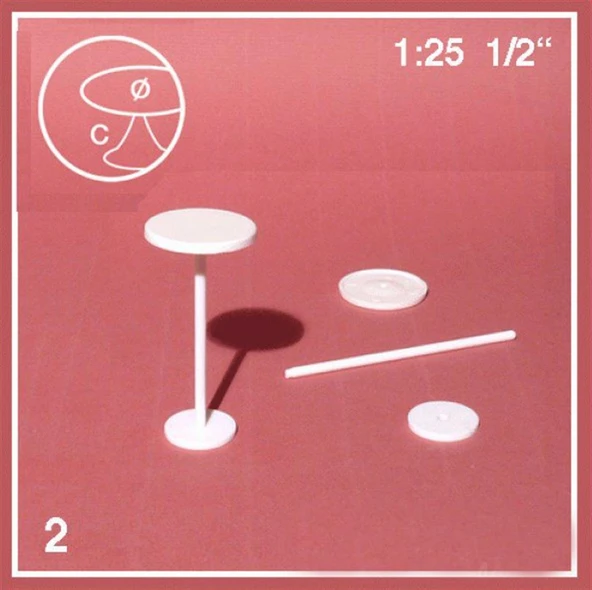 Schulcz 5722040 1/25 Ölçek, Bar Masası -Yuvarlak-Beyaz-Ø 40 Mm- 2 ürün görseli
