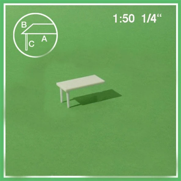 Schulcz 5560902 1/50 Ölçek, Dikdörtgen Masa-Duvar Yaslanmalı-Beya ürün görseli 1