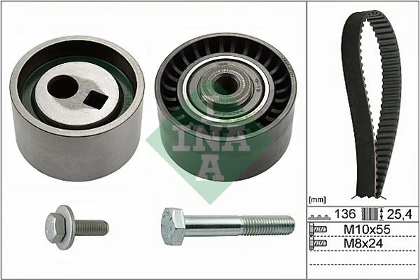 INA 530009510 EKSANTRİK GERGİ KİTİ P306 2.0-P406 1.8 16V-P605-P806 2.0 16V-XSARA-XANTIA 1.8i 16V-2.0 16V RFV-LFY 0831.48-0831.49-0831.R5-9400831489 ürün görseli 1