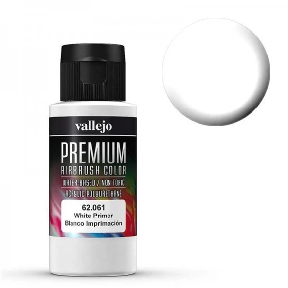 Vallejo 62061 60 ml. White Primer, Premium RC Color Serisi Model Boyası ürün görseli