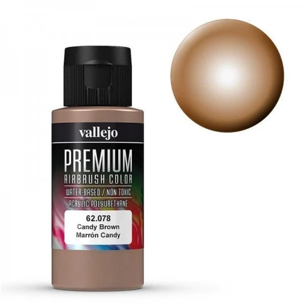 Vallejo 62078 60 ml. Candy Brown Premium RC Color Serisi Model Boyası ürün görseli