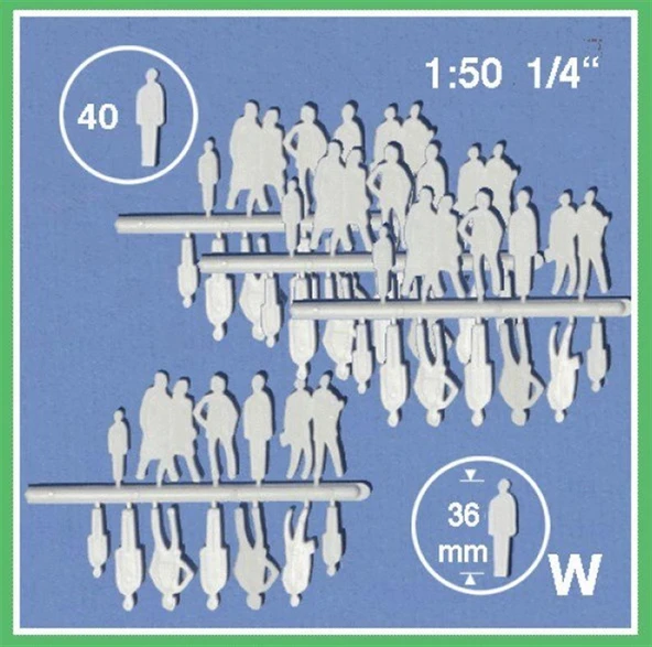 Schulcz 25001-2 1/50 Ölçek, Sıluet Insan Fıgürlerı-Beyaz-20 Adet ürün görseli