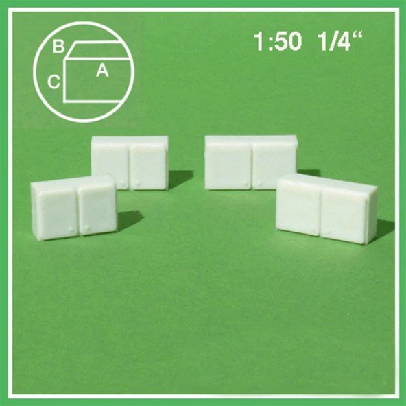 Schulcz 553330 1/50 Ölçek, Ofis Dolap-2 Kapaklı-Orta-Beyaz -5 Ade