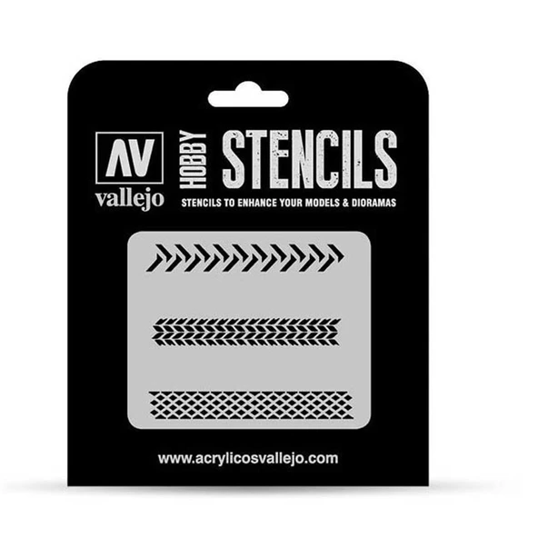 Vallejo ST-TX002 1/35 Tekerlek İzleri Desenli Esnek Boya Şablonu ürün görseli 1