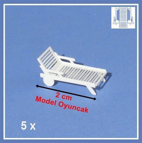 Schulcz 540101-2 1/100 Ölçek, Şezlong -Beyaz -Detaylı-5 Adet ürün görseli 1