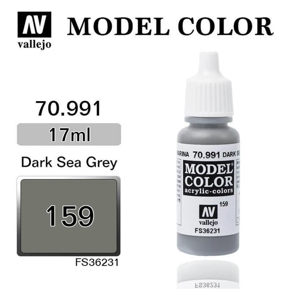 Vallejo 70991 18 ml. (159) Dark Sea Grey-Matt, Model Color Serisi Model Boyası ürün görseli