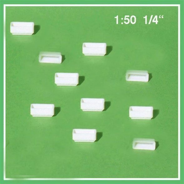 Schulcz 553604 1/50-Saksı -Dikdörtgen-Beyaz -10 Adet ürün görseli 1