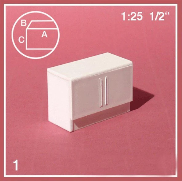 Schulcz 573340 1/25 Ölçek, Komodin -2 Kapaklı-Beyaz ürün görseli 1