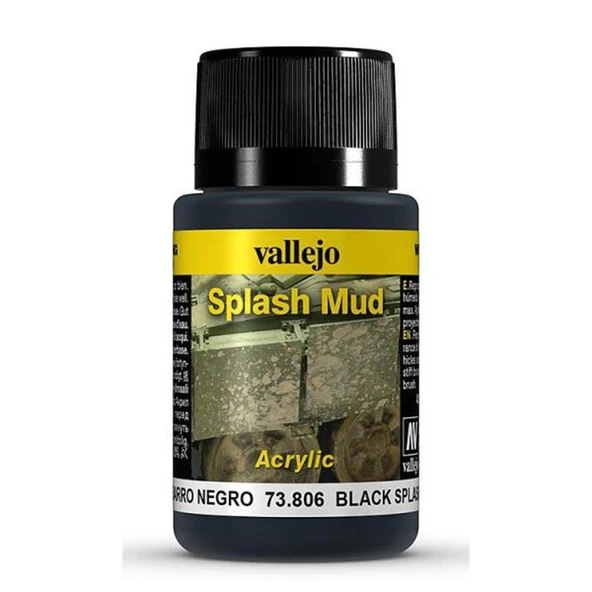 Vallejo 73806 40 ml. Black Çamur Lekesi Efekti Boyası ürün görseli
