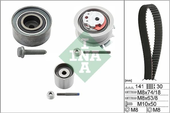 INA 530040510 TRİGER SETİ PASSAT-JETTA-GOLF5-OCTAVIA-TOLEDO-A3-A6 2.0 TDI 04-06 BKP-BKD-BRE-BLB-BMR 03G198119-03G198119B-03G198119D ürün görseli 1