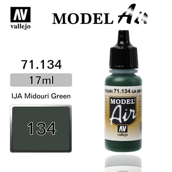 Vallejo 71134 18 ml. IJA Midouri Green, Model Air Serisi Model Boyası ürün görseli 1