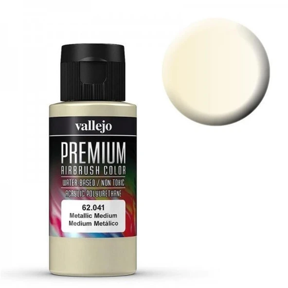 Vallejo 62041 60 ml. Metallic Medium, Pearl&Metallics, Premium RC Color Serisi Model Boyası ürün görseli