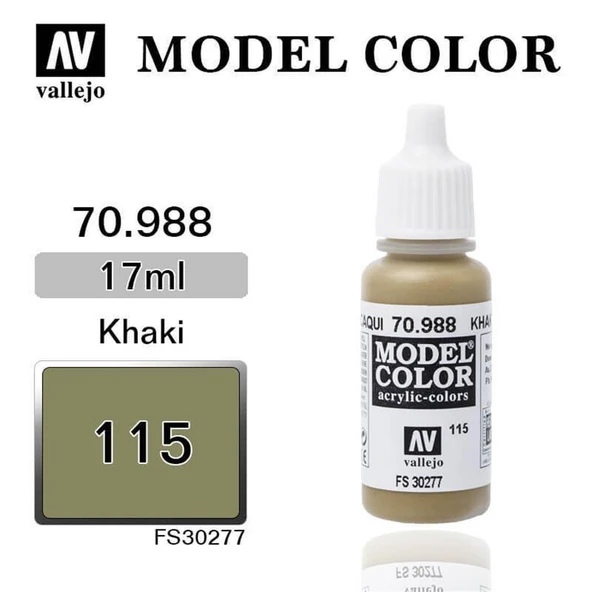 Vallejo 70988 18 ml. (115) Khaki-Matt, Model Color Serisi Model Boyası ürün görseli 1