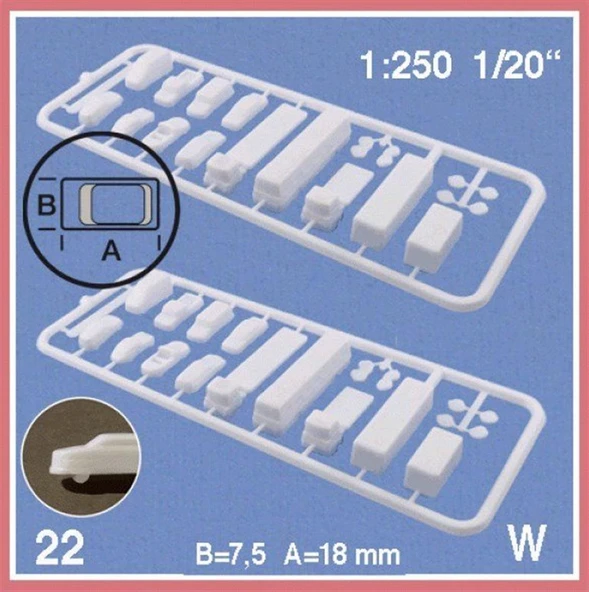 Schulcz 331101 1/250 Ölçek, Araba-8 Farklı Model-Beyaz-22 Adet ürün görseli