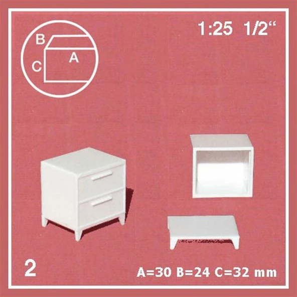 Schulcz 1/25 Ölçek, Bürolar İçin Dolaplar-Beyaz-.