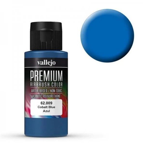Vallejo 62009 60 ml. Cobalt Blue, Opaque, Premium RC Color Serisi Model Boyası ürün görseli