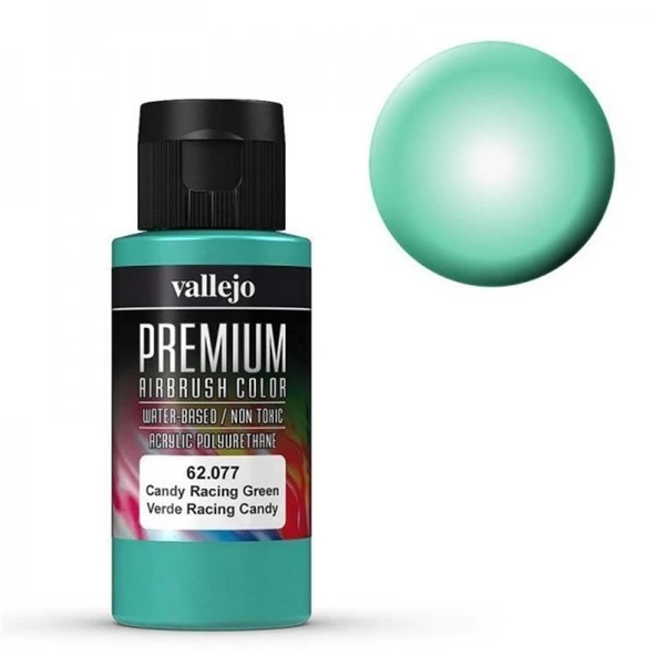 Vallejo 62077 60 ml. Candy Racing Green, Premium RC Color Serisi Model Boyası ürün görseli