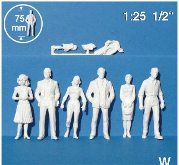 Schulcz 27011 1/25 Ölçek, Ayakta Duran Ve Yürüyen Figürler -Beyaz ürün görseli 1