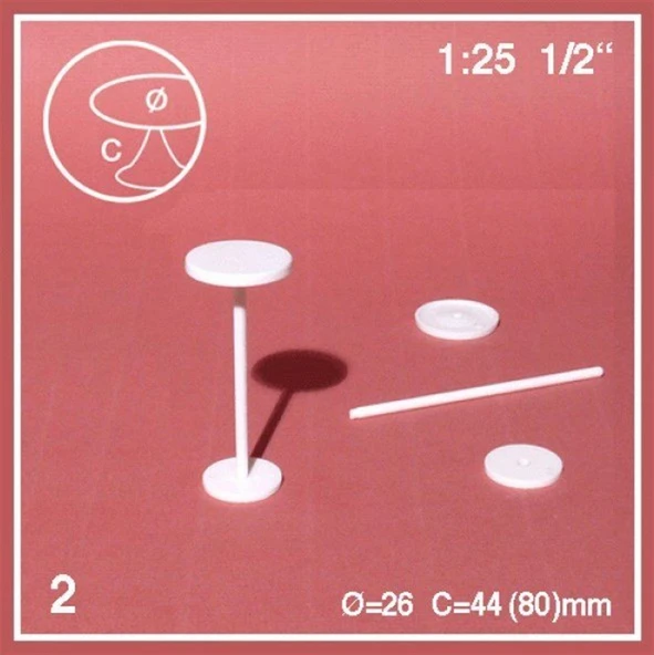 Schulcz 5722026 1/25 Ölçek, Bar Masası -Yuvarlak-Beyaz-Ø 26 Mm- 2 ürün görseli