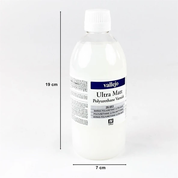 Vallejo 28653 500 ml. Poliürethan Ultra Mat Vernik, Model Boyası - Resim 2