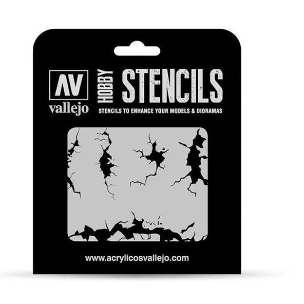 Vallejo ST-TX001 1/35 Duvar Çatlağı Desenli Esnek Boya Şablonu ürün görseli