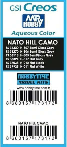Hobbytime Gunze Nato Hıll 2 Camo Boya Seti-6 Adet 10 Ml. ürün görseli