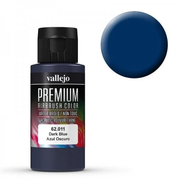 Vallejo 62011 60 ml. Dark Blue, Opaque, Premium RC Color Serisi Model Boyası ürün görseli