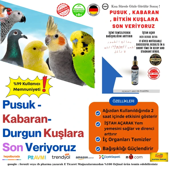 FEROXİT GARLIC Durgun '' Kabaran Kuşlar da hızlı sonuç İŞTAH ARTTIRICI SARIMSAK MUCİZESİ