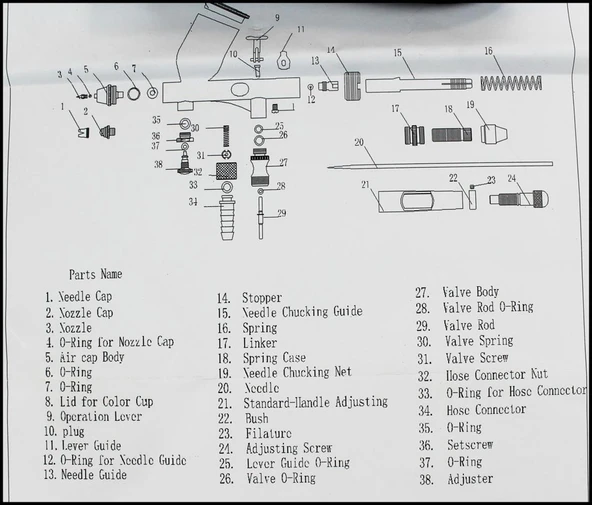 Haosheng HS-81 Çift Hamleli,Büyük hazneli Boya Tabancası - Resim 6