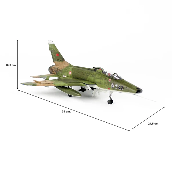 QD170 1/48 Ölçek, F-100D, 182 Filo, Diyarbakır, Sergilemeye Hazır Plastik Savaş Uçağı Modeli - Resim 5