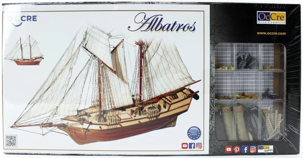 Occre 12500 1/100 Ölçek, Albatros, 57 cm. Yelkenli Sahil Muhafaza Gemisi, Ahşap Model Kiti ürün görseli