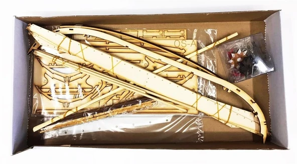Türk Model 1/15 6010300 Oselvar Færing Norveç Sandalı, 41 cm. Ahşap Model Kiti - Resim 2