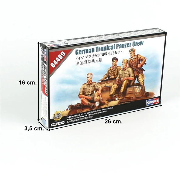 HobbyBoss 84409 1/35 Ölçek, Alman Afrika Tank Mürettebatı, Plastik Figür Kiti - Resim 4